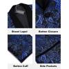 imageCOOFANDY Mens Floral Tuxedo Jacket Jacquard Suit Jacket Slim Fit Blazer for Wedding Prom DinnerType02blue
