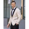 imageCOOFANDY Mens Floral Tuxedo Jacket Jacquard Suit Jacket Slim Fit Blazer for Wedding Prom DinnerType02champagne