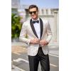 imageCOOFANDY Mens Floral Tuxedo Jacket Jacquard Suit Jacket Slim Fit Blazer for Wedding Prom DinnerType02champagne