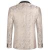 imageCOOFANDY Mens Floral Tuxedo Jacket Jacquard Suit Jacket Slim Fit Blazer for Wedding Prom DinnerType02champagne