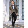 imageCOOFANDY Mens Floral Tuxedo Jacket Jacquard Suit Jacket Slim Fit Blazer for Wedding Prom DinnerType02gold