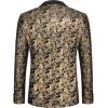 imageCOOFANDY Mens Floral Tuxedo Jacket Jacquard Suit Jacket Slim Fit Blazer for Wedding Prom DinnerType02gold