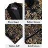imageCOOFANDY Mens Floral Tuxedo Jacket Jacquard Suit Jacket Slim Fit Blazer for Wedding Prom DinnerType02gold