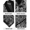 imageCOOFANDY Mens Floral Tuxedo Jacket Jacquard Suit Jacket Slim Fit Blazer for Wedding Prom DinnerType02silver