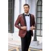 imageCOOFANDY Mens Floral Tuxedo Jacket Jacquard Suit Jacket Slim Fit Blazer for Wedding Prom DinnerType02wine Red