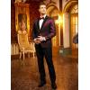 imageCOOFANDY Mens Floral Tuxedo Jacket Jacquard Suit Jacket Slim Fit Blazer for Wedding Prom DinnerWine Red