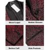 imageCOOFANDY Mens Floral Tuxedo Jacket Jacquard Suit Jacket Slim Fit Blazer for Wedding Prom DinnerWine Red