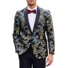 imageCOOFANDY Mens Floral Tuxedo Jacket Luxury Embroidered Stylish Suit Blazer Jacket for Wedding Party DinnerBlack