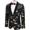 imageCOOFANDY Mens Floral Tuxedo Jacket Luxury Embroidered Stylish Suit Blazer Jacket for Wedding Party DinnerBlackbutterfly
