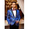 imageCOOFANDY Mens Floral Tuxedo Jacket Luxury Embroidered Stylish Suit Blazer Jacket for Wedding Party DinnerBlue