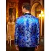 imageCOOFANDY Mens Floral Tuxedo Jacket Luxury Embroidered Stylish Suit Blazer Jacket for Wedding Party DinnerBlue