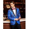 imageCOOFANDY Mens Floral Tuxedo Jacket Luxury Embroidered Stylish Suit Blazer Jacket for Wedding Party DinnerBlue