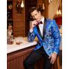 imageCOOFANDY Mens Floral Tuxedo Jacket Luxury Embroidered Stylish Suit Blazer Jacket for Wedding Party DinnerBlue