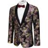 imageCOOFANDY Mens Floral Tuxedo Jacket Luxury Embroidered Stylish Suit Blazer Jacket for Wedding Party DinnerFlowerblack