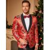 imageCOOFANDY Mens Floral Tuxedo Jacket Luxury Embroidered Stylish Suit Blazer Jacket for Wedding Party DinnerRed