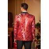 imageCOOFANDY Mens Floral Tuxedo Jacket Luxury Embroidered Stylish Suit Blazer Jacket for Wedding Party DinnerRed