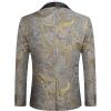 imageCOOFANDY Mens Floral Tuxedo Jacket Luxury Embroidered Wedding Blazer Dress Suit for Party DinnerGrey