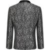 imageCOOFANDY Mens Floral Tuxedo Jacket Luxury Embroidered Wedding Blazer Dress Suit for Party DinnerGrey Black