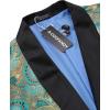 imageCOOFANDY Mens Floral Tuxedo Jacket Luxury Embroidered Wedding Blazer Dress Suit for Party DinnerLake Blue