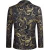 imageCOOFANDY Mens Floral Tuxedo Jacket Luxury Embroidered Wedding Blazer Dress Suit for Party DinnerNavy Blue
