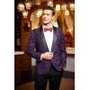 imageCOOFANDY Mens Floral Tuxedo Jacket Luxury Embroidered Wedding Blazer Dress Suit for Party DinnerPurple
