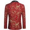 imageCOOFANDY Mens Floral Tuxedo Jacket Luxury Embroidered Wedding Blazer Dress Suit for Party DinnerRed