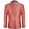 imageCOOFANDY Mens Floral Tuxedo Jacket Luxury Embroidered Wedding Blazer Dress Suit for Party DinnerRose Red