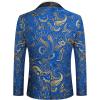 imageCOOFANDY Mens Floral Tuxedo Jacket Luxury Embroidered Wedding Blazer Dress Suit for Party DinnerRoyal Blue