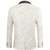 imageCOOFANDY Mens Floral Tuxedo Jacket Luxury Embroidered Wedding Blazer Dress Suit for Party DinnerWhite