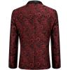 imageCOOFANDY Mens Floral Tuxedo Jacket Luxury Embroidered Wedding Blazer Dress Suit for Party DinnerWine Red