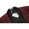 imageCOOFANDY Mens Floral Tuxedo Jacket Luxury Embroidered Wedding Blazer Dress Suit for Party DinnerWine Red