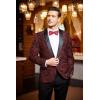 imageCOOFANDY Mens Floral Tuxedo Jacket Luxury Embroidered Wedding Blazer Dress Suit for Party DinnerWine Red