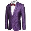 imageCOOFANDY Mens Floral Tuxedo Jacket Paisley Notch Lapel Stylish Suit Blazer Jacket for Wedding Dinner Prom Party