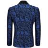 imageCOOFANDY Mens Floral Tuxedo Jacket Paisley Shawl Lapel Stylish Suit Blazer Jacket for Wedding Dinner Party PromBlackblue