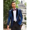 imageCOOFANDY Mens Floral Tuxedo Jacket Paisley Shawl Lapel Stylish Suit Blazer Jacket for Wedding Dinner Party PromBlackblue