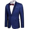imageCOOFANDY Mens Floral Tuxedo Jacket Paisley Shawl Lapel Stylish Suit Blazer Jacket for Wedding Dinner Party PromNave Blue