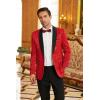 imageCOOFANDY Mens Floral Tuxedo Jacket Paisley Shawl Lapel Stylish Suit Blazer Jacket for Wedding Dinner Party PromRed