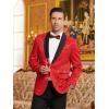 imageCOOFANDY Mens Floral Tuxedo Jacket Paisley Shawl Lapel Stylish Suit Blazer Jacket for Wedding Dinner Party PromRed