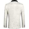 imageCOOFANDY Mens Floral Tuxedo Jacket Paisley Shawl Lapel Stylish Suit Blazer Jacket for Wedding Dinner Party PromWhite