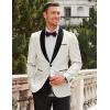 imageCOOFANDY Mens Floral Tuxedo Jacket Paisley Shawl Lapel Stylish Suit Blazer Jacket for Wedding Dinner Party PromWhite