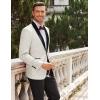 imageCOOFANDY Mens Floral Tuxedo Jacket Paisley Shawl Lapel Stylish Suit Blazer Jacket for Wedding Dinner Party PromWhite