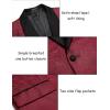 imageCOOFANDY Mens Floral Tuxedo Jacket Paisley Shawl Lapel Stylish Suit Blazer Jacket for Wedding Dinner Party PromWine Red