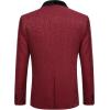 imageCOOFANDY Mens Floral Tuxedo Jacket Paisley Shawl Lapel Stylish Suit Blazer Jacket for Wedding Dinner Party PromWine Red