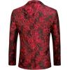 imageCOOFANDY Mens Floral Tuxedo Jacket Rose Embroidered Suit Jacket Wedding Prom Dinner Party BlazerRed