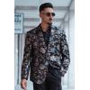imageCOOFANDY Mens Floral Tuxedo Jackets Slim Fit Suit Blazer Jacket for Wedding Dinner PromBlue