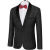 imageCOOFANDY Mens Floral Tuxedo Suit Jacket Slim Fit Dinner Jacket Party Prom Wedding Blazer JacketsBlack Paisley Pattern Jacquard 