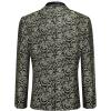imageCOOFANDY Mens Floral Tuxedo Suit Jacket Slim Fit Dinner Jacket Party Prom Wedding Blazer JacketsGolden Paisley Pattern