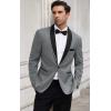 imageCOOFANDY Mens Floral Tuxedo Suit Jacket Slim Fit Dinner Jacket Party Prom Wedding Blazer JacketsGrey