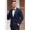 imageCOOFANDY Mens Floral Tuxedo Suit Jacket Slim Fit Dinner Jacket Party Prom Wedding Blazer JacketsNavy Blue
