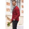 imageCOOFANDY Mens Floral Tuxedo Suit Jacket Slim Fit Dinner Jacket Party Prom Wedding Blazer JacketsRed